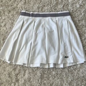 Lacoste White Skirt with Striped Waistband tennis skirt